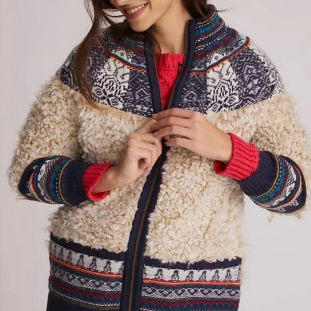 Anthropologie Pilcro Longline Sherpa Bomber Jacket Sz. L